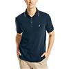 Nautica Classic Fit Short Sleeve Dual Tipped Collar Polo Shirt, Navy, 3XL Uomo