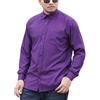 ZODICK Camicie A Maniche Lunghe Taglie Forti da Uomo Camicia Casual Allentata Primavera Autunno Camicia Formale Oversize da Lavoro Solida Camicia alla Moda di Grandi Dimensioni,Viola Intenso,5XL