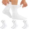 CALZITALY, PACK 3/6 PAIA Calze Senza Bordo Elastico, Calze Sanitarie Unisex, Calzini per Diabetici in Cotone | Nero, Bianco, Naturale | Made in Italy (3 Paia - Bianco, 43-46)