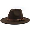 budiniao Cappello Fedora Cappello a Per tesa larga Decorativo Adulti Comodo Traspirante Tinta unita Decorazione per la testa invernale Cappelli antivento, Caffè, 58-61 cm
