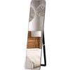 Specchio da Terra e da Parete 37x43x156 cm con Struttura in Legno e Supporto Pieghevole Nero