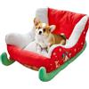SVCEQZE Cuccia Per Cani Slitta Natalizia, 68x38x28cm Peluche Letti Per Cani A Forma Di Slitta Di Natale, Piccola Cuccia Per Canis A Forma Di Slittas Natalizia, Rivestimento Isolato Festivo In Peluche