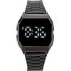 Focket Orologio Sportivo, Orologio da Polso Impermeabile Touch Screen con Cronometro Luminoso, Timer per Il Conto alla Rovescia, Orologio da Uomo con Cinturino Ultra Sottile in Acciaio(Nero)