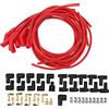 Aramox 8,5 Mm di Diametro 45° 135° Candela di Accensione Set di Cavi di Accensione Alte Prestazioni Adatto per Auto a 8 Cilindri Auto D'epoca Auto da Rally Auto da Corsa (Rosso)
