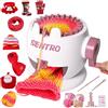 PKHOUHYI Sentro 22 macchine per maglieria, Sentro 22 aghi macchina per maglieria automatica circolare tessitura filatura telaio kit per adulti e principianti per sciarpa/cappelli/maglioni/giocattoli