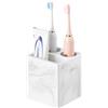 Luxspire Portaspazzolini da Denti in Diatomite, 3 Slot Organizer per Spazzolini ad Asciugatura Rapida per Bagno, Contenitore per Spazzolino Elettrico Dentifricio per Bagno Cucina, Marmo Bianco