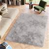TAPISO Silk Tappeto Salotto, Peloso, Tappeti Moderni Soggiorno, Moderno Tappeto Camera da Letto, Shaggy Tappeti, Morbido e Soffice per la Camera, Antiscivolo Grigio Chiaro 140 x 200 cm