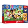 Trefl - Paw Patrol, On the Road - 30 pezzi - Puzzle con i personaggi del cartone animato, poster esclusivo, intrattenimento creativo, per bambini dai 3 anni in su