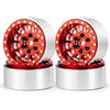 ZHRCFUN 4 cerchioni CNC 1,0 Beadlock per 1/24 RC Crawler Axial SCX24 Gladiator Deadbolt Bronco C10 JLU Upgrade Accessori (rosso)
