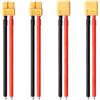 Lyeteung 2 Pairs XT60 Connettore, XT60 Maschio Femmina Battery Connettore con Cavo di Silicone 100mm 12 AWG, per Batteria Lipo, Giallo