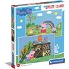 Clementoni - 21622 - Supercolor Puzzle - Peppa Pig - 2X60 Pezzi (Include 2 Puzzle Da 60 Pezzi) - Puzzle Bambini 5 Anni, Puzzle Cartoni Animati - Made In Italy