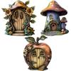 Lucaqina Porta delle Fate | Piccole Miniature In Legno 2D - Kit 3 pezzi porte decorative per giardino e casa | per Interno/Esterno, Camera Bambini, Soggiorno, Parete,