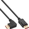 InLine® 17153R Cavo InLine® DisplayPort 1.4, 8K4K, angolato a destra, nero/oro, 3 m
