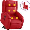 vidaXL Poltrona per massaggi con ausilio per l'assistenza in piedi in Pelle finta rossa