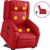vidaXL Poltrona per massaggi con ausilio per l'assistenza elettrica in Pelle finta rossa