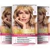 L'Oreal Paris L'Oréal Paris - Colore permanente per capelli, 100% copertura dei capelli grigi, con colorazione, shampoo e crema a 3 strati, crema eccellente, 8 biondi, 3 x 268 g