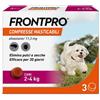 BOEHRINGER ING.ANIM.H.IT.SpA FRONTPRO Cani da 2 a 4 kg - Compresse masticabili antiparassitarie contro pulci e zecche - 3 compresse