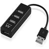 Ewent - Hub con 4 Porte USB 2.0 480 Mbps - Compatibile con Windows PC, Notebook, Ultrabook, MacBook, TV Box - Cavo da 12 cm
