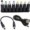 VISSQH 5,5 mm x 2,1 mm DC spina cava 8 in 1 universale Adattatore di Alimentazione,Spine DC con Cavo di Alimentazione da USB a 5V per laptop,router,ecc.