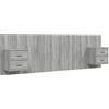 vidaXL Testiera Letto con Comodini in Legno Multistrato Grigio Sonoma