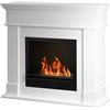 Divina Fire Camino a bioetanolo da terra Cambridge in legno Bianco 110x36x100