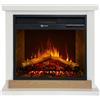 Divina Fire Camino elettrico da terra Stoccolma in legno bianco 75x28x70