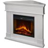 Divina Fire Camino elettrico da terra ad angolo Ford Bianco 110x63x102