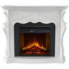 Divina Fire Camino elettrico da terra Parigi in legno Bianco 123x39x100