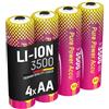 ANSMANN Batteria ricaricabile Pure Power AA tipo 3500 (min. 3250 mAh), con la massima capacità, lunga durata e tecnologia di protezione, ideale per dispositivi ad alto consumo energetico