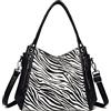 NOTAG Borsa a mano da donna, in pelle PU, con maniglia superiore, borsa a tracolla con tracolla rimovibile, Nero , L