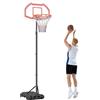 HOMCOM Canestro Basket Altezza Regolabile 2 Ruote 70x45x258-314cm Rosso