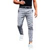 Generisch Pantaloni da golf da uomo moda casual allentato plaid zip pantaloni allentati grandi dimensioni tempo libero pantaloni dritti pantaloni da uomo a righe