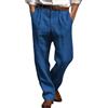 Generisch Eleganti pantaloni da uomo a gamba larga, tinta unita, casual, con tasca frontale, piegato, cintura elastica in vita, pantaloni larghi comodi da uomo