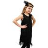 Generisch Libri Per 11 Anni Ragazze Abito Flapper Ragazze Paillettes Frange, Vestito da ballo Latino Americano Nappa Vestito Tango, Costume da sala da ballo con Piuma Fascia Vestiti per Bambini