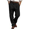 Generisch Eleganti pantaloni da uomo a gamba larga, tinta unita, casual, con tasca frontale, piegato, cintura elastica in vita, pantaloni larghi comodi da uomo