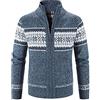 Generisch Giacca in pile da uomo Neon Uomo Casual Inverno Stampa Colletto alto Chiusura lampo Manica lunga Tasca Calda Maglia Cardigan Giacca sciolta Mantello per il lavoro a casa Mantello Primavera