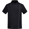 Generisch Camicia Blu Scuro Uomo Giacca Da Cuoco Unisex Abbigliamento Da Cottura Hotel Con Maniche Lunghe E Bottoni Rosso A Contrasto Giacca Da Cuoco Per Donna E Uomo Camicie Uomo Manica Extra, Nero , L