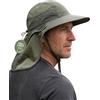 Hat Hut Cappello da sole ultraleggero con patta per il collo, UPF 50+, tesa larga, traspirante, per escursionismo, pesca, da uomo