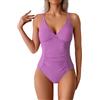 Generisch Body da donna con scollo a V profondo, viola, Lilla, S