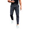 Generisch Pantaloni da golf da uomo moda casual allentato plaid zip pantaloni allentati grandi dimensioni tempo libero pantaloni dritti pantaloni da uomo a righe