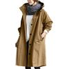 Generisch Cappotto comodo con cappuccio, elegante giacca a vento da donna, giacca a vento selvaggia invernale da donna, impermeabile giallo foderato