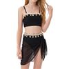 Maeau Costume da bagno 3 pezzi per bambini bambina 8-12 anni, bikini top+slips+cover up rock, costume da bagno conchiglia, abbigliamento da spiaggia