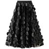 Generisch UN Estate 2023 Donna Autunno Gonna Pois Nero Elegante Vita Alta Cocktail Party Matrimonio Gonne Midi svasate Linea A Inverno Donna