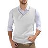 Generisch Pullunder da Uomo Senza Maniche, Cardigan a Maglia con Scollo a V, Cardigan Primavera Monocromatico Senza Maniche, per Uomini, bianco, M