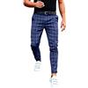 Generisch Pantaloni da golf da uomo moda casual allentato plaid zip pantaloni allentati grandi dimensioni tempo libero pantaloni dritti pantaloni da uomo a righe