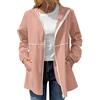 Generisch Giacca a vento da donna impermeabile lunga giacca a vento cappotti giacca a vento con cappuccio impermeabili leggeri Trench da viaggio con cappuccio Giacca corta antipioggia donna, Rosso, S