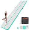 VEVOR Tappetino Gonfiabile per Ginnastica Artistica 5 m Colore Verde Menta con Pompa Elettrica, Spessore 10 cm, Carico max 200kg, per Palestra Spiaggia Parco, Esercizio di Yoga Cheerleading Acrobazie