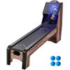 VEVOR Roll e Score Classico Tavolo da Gioco Arcade 2743 mm, per Macchina con Segnapunti Elettronico a LED, Suono, Ritorno Automatico della Palla 4 Palline Incluse, Sala Giochi Ricreativa