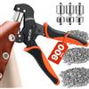 VEVOR Kit di Attrezzi per Occhielli da 6/8/10 mm 900 Pezzi con Rondelle, Pinza Occhiellatrice Manuale, Strumento per Forare Blocchi per Pelle Cuoio Teloni Scarpe Artigianato Tessuto Lavori Fai Da Te