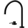 Newform - N21 set miscelatore lavello con bocca tonda girevole [nero opaco] - 71721.01.093